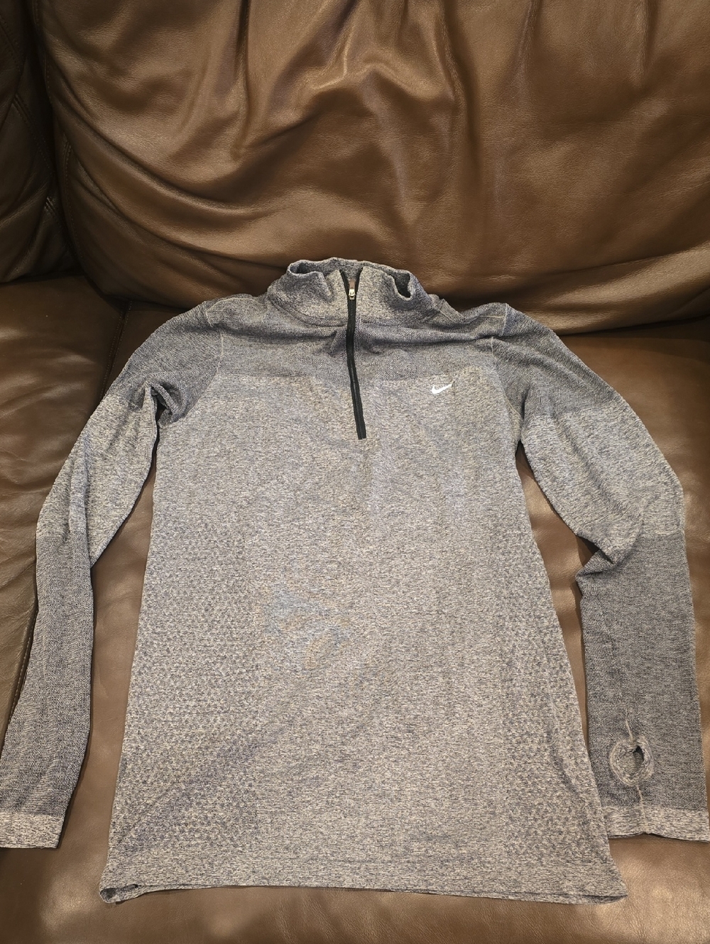 Nike Heather Gray Half-Zip Performance Top